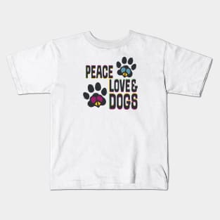 Peace Love Dogs Kids T-Shirt